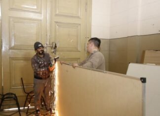 Realizan reparaciones en la Escuela Normal Juan Bautista Alberdi